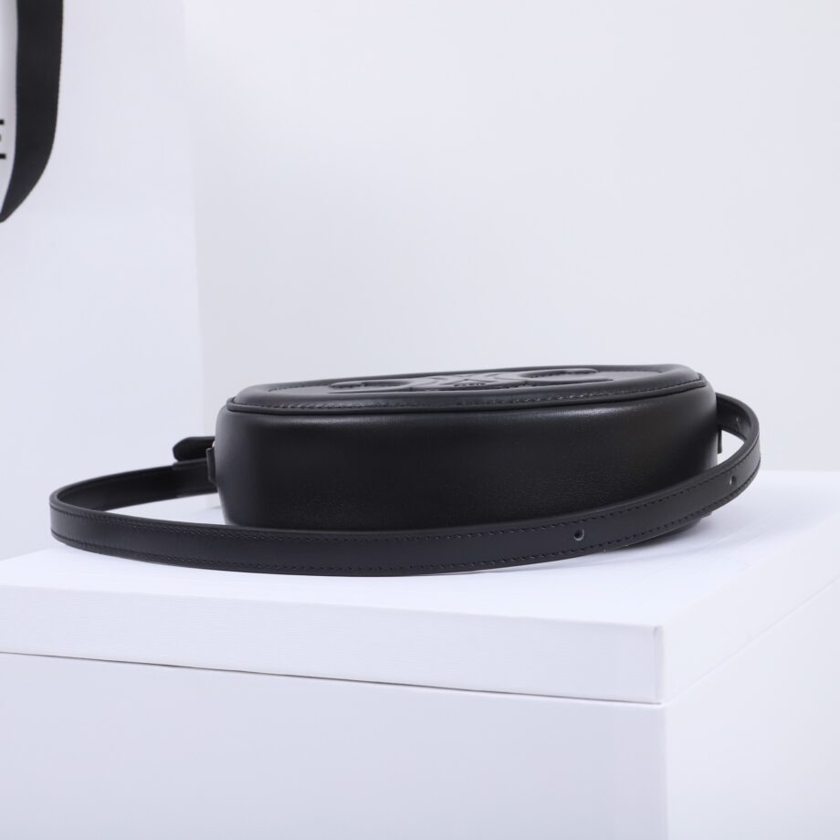 celine 101703 black crossbody oval purse cuir triomphe in smooth calfskin