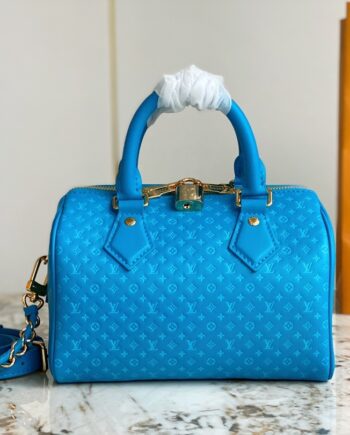 louis vuitton blue speedy 20 handbag