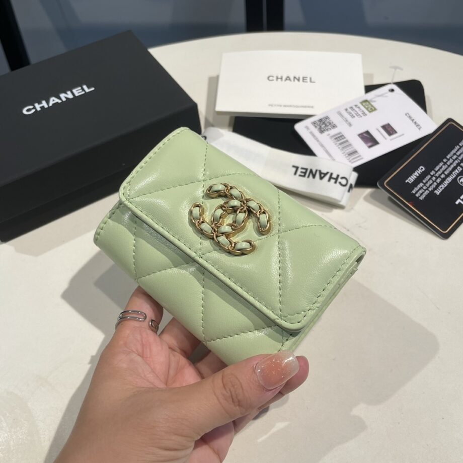 Chanel Light Green 19 Wallet