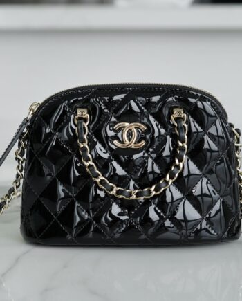 Chanel Black Small Patent Leather Alma Bag