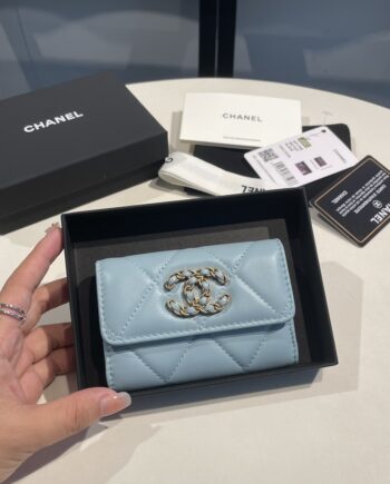 Chanel Light Blue 19 Wallet