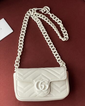 gucci 699757 white gg marmont belt bag