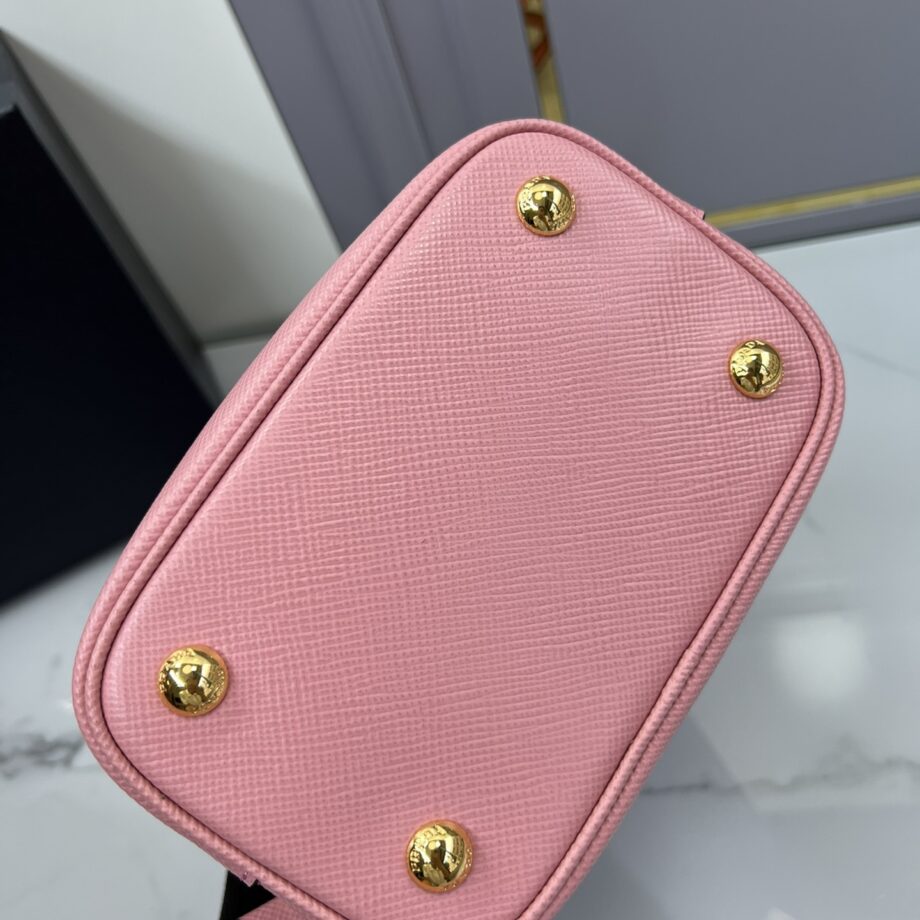 PRADA 1BA217 Pink Small Saffiano Leather Prada Panier Bag