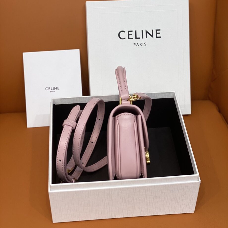 Celine 10L063 Besace Triomphe Mini Cow Leather Handbag