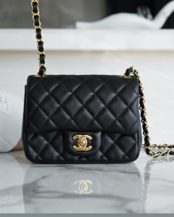 Chanel Black & Gold Hardware French Imported Lambskin Mini Flap Bag