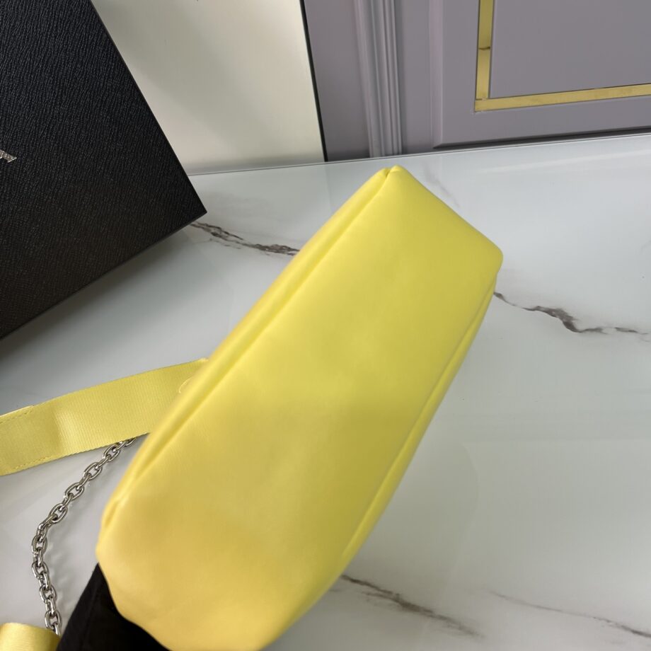 PRADA 1BH204 Yellow Sheepskin Hobo Bag