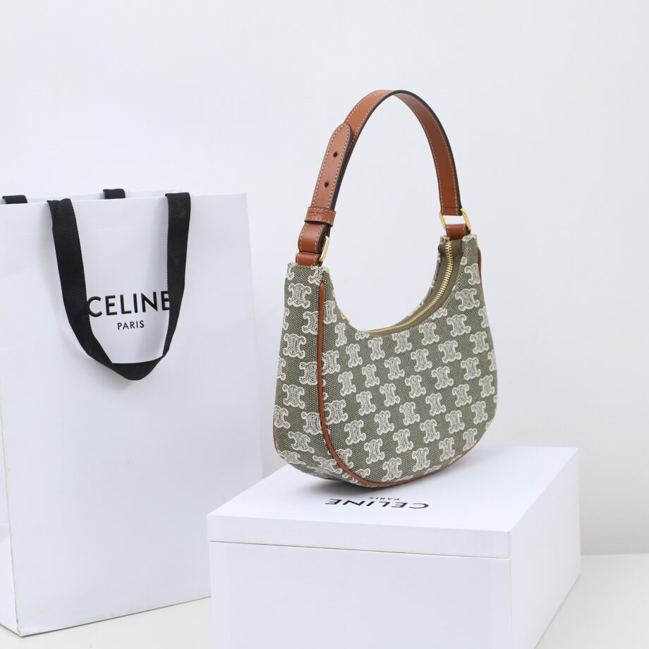 Celine 193952 Ava Bag In Triomphe Canvas And Calfskin