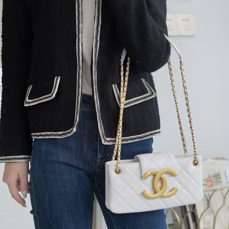 Chanel Vintage Lambskin Baguette Bag