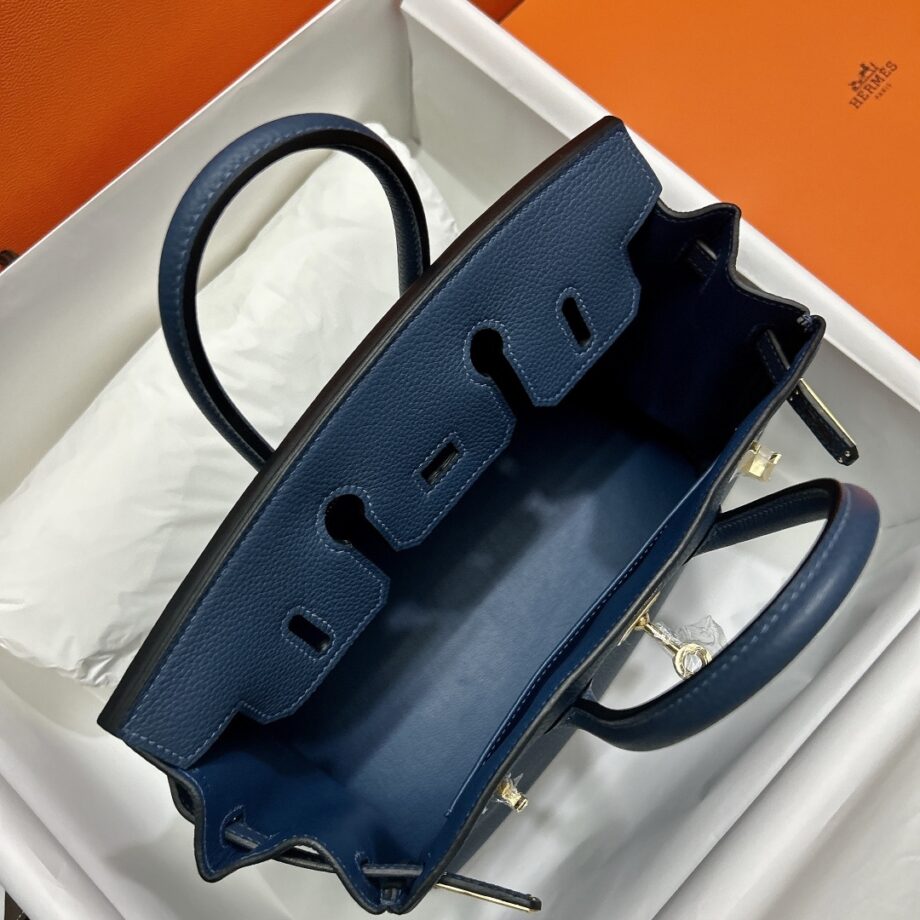 HermèS Birkin25 Deep Blue Togo Cowhide Handmade Sewing Birkin25