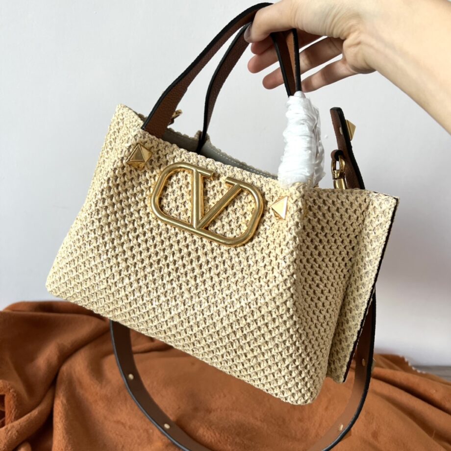 Valentino Raffia Woven Tote Bag Small Size