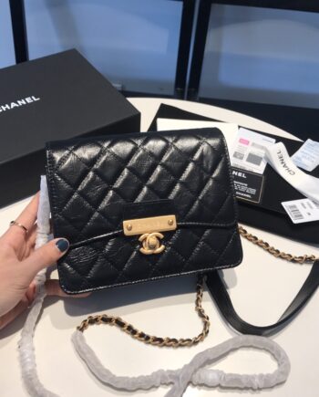 Chanel Oil Wax Cowhide Wallet On Chain