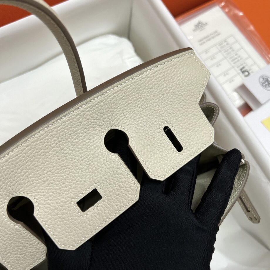 HermèS Birkin25 Milkshake White Togo Cowhide Handmade Sewing Birkin25