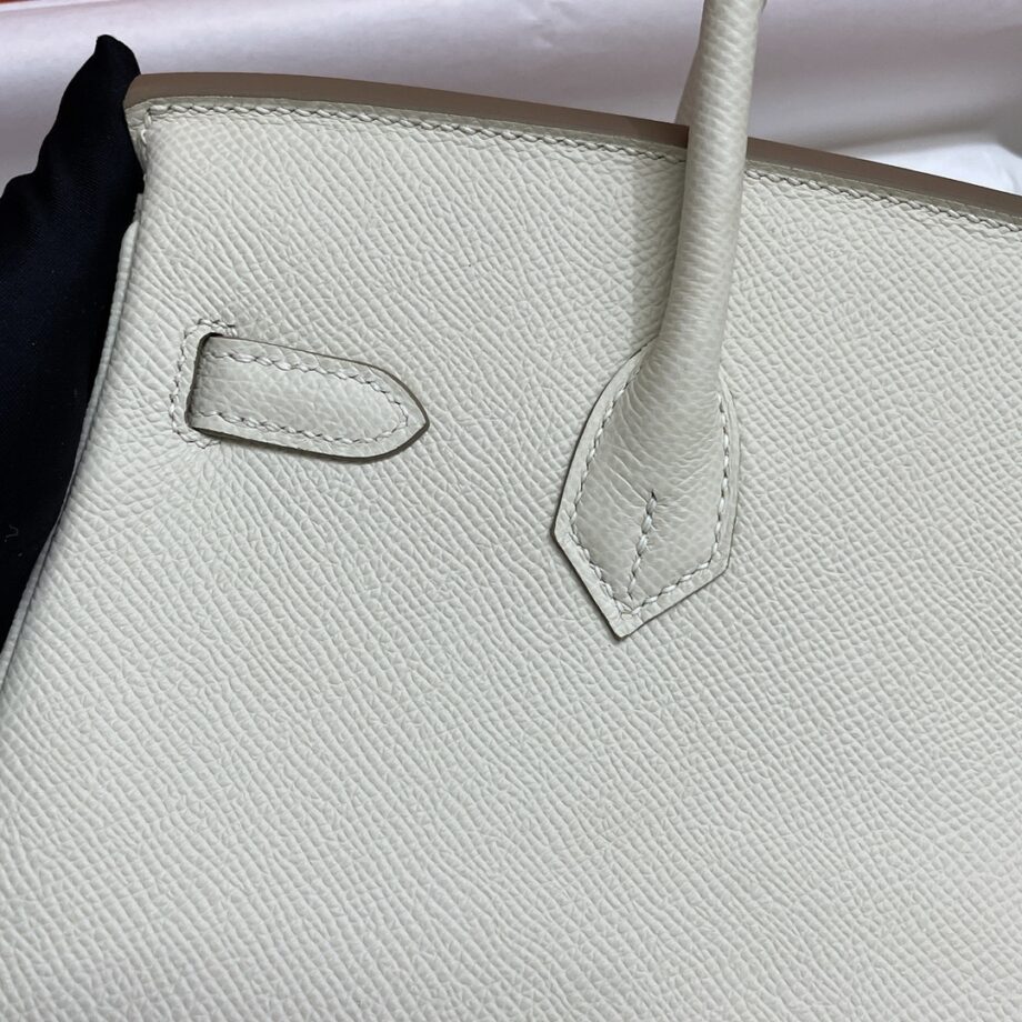 HermèS Birkin25 White Epsom Leather Silver Hardware Handmade Birkin25