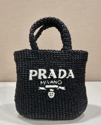 PRADA 1BG422 Raffia Small Size Tote Bag