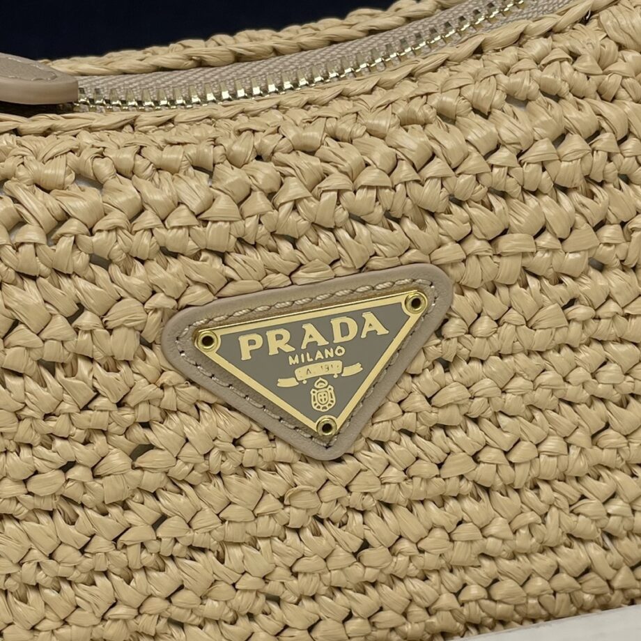 PRADA 1BH204 Handmade Raffia Woven Women'S Bag